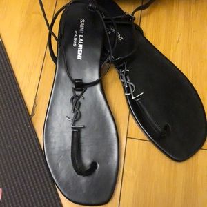 Saint Laurent matte black sandals
